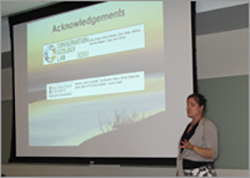 Dr. Rebecca Lewison presenting lecture