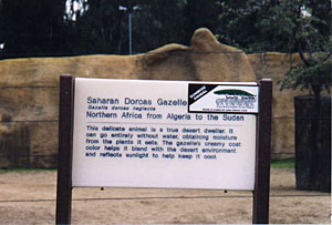 sign at an animal exhibit