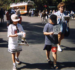 Children perusing through the activity sheet